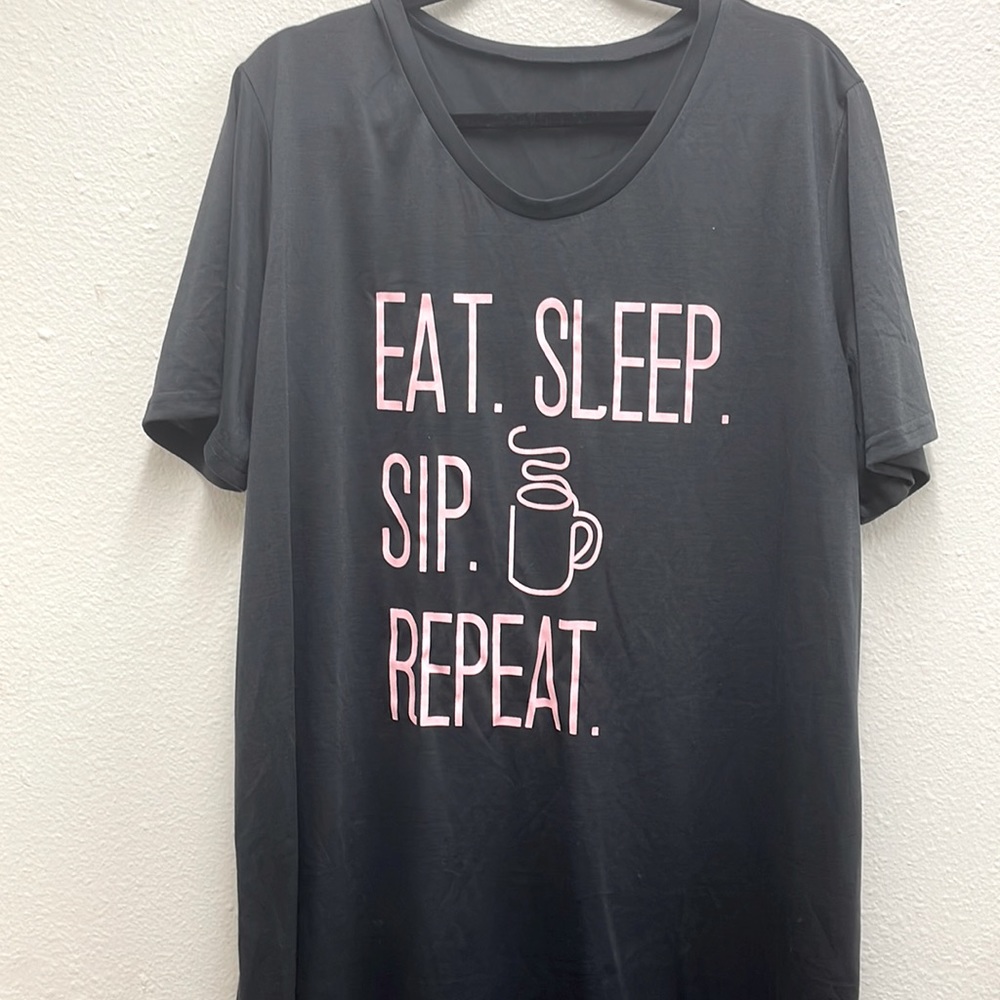 Sz 3x - Pajama Dress/Shirt - Black